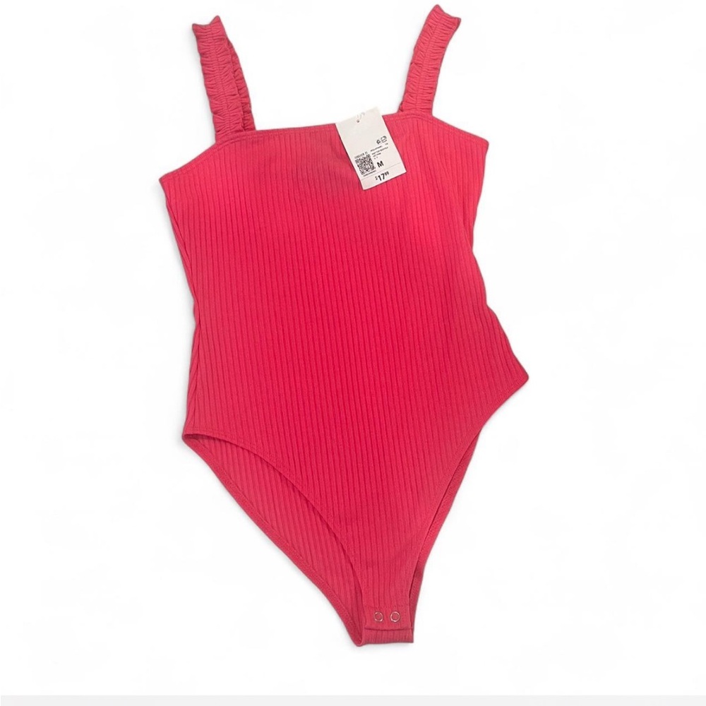 Forever 21 Pink Ribbed Bodysuit